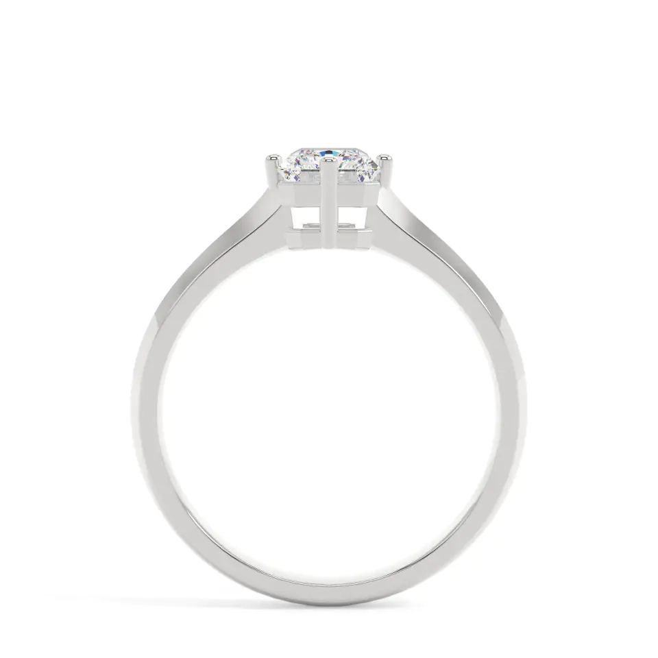 18k White Gold Radiant Bold Solitaire Engagement Ring