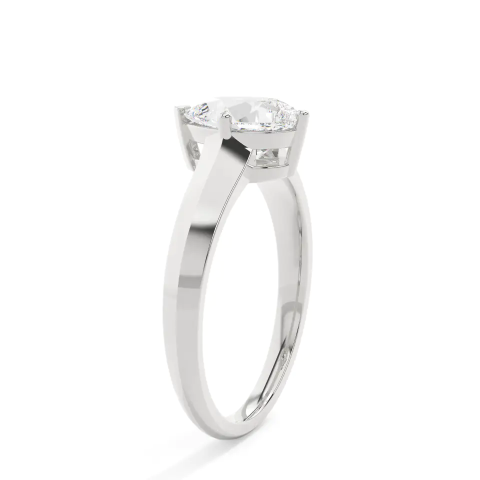 18k White Gold Pear Bold Solitaire Engagement Ring