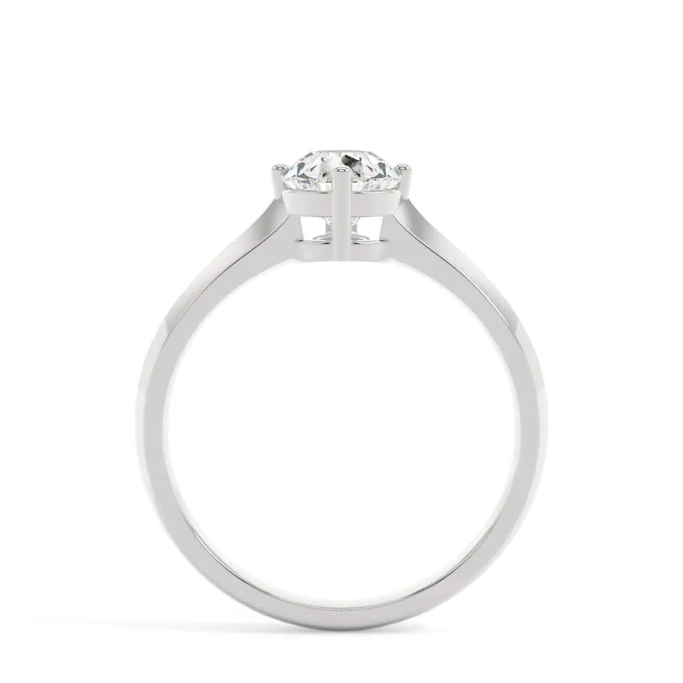 18k White Gold Pear Bold Solitaire Engagement Ring
