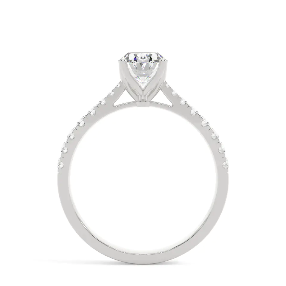 18k White Gold Oval Grand solitaire Engagement Ring