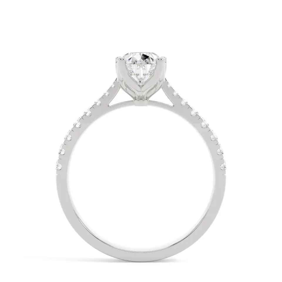 18k White Gold Pear Grand solitaire Engagement Ring
