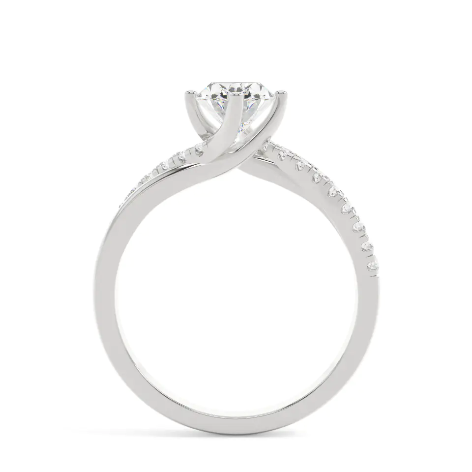 18k White Gold Oval Infinity Solitaire Engagement Ring