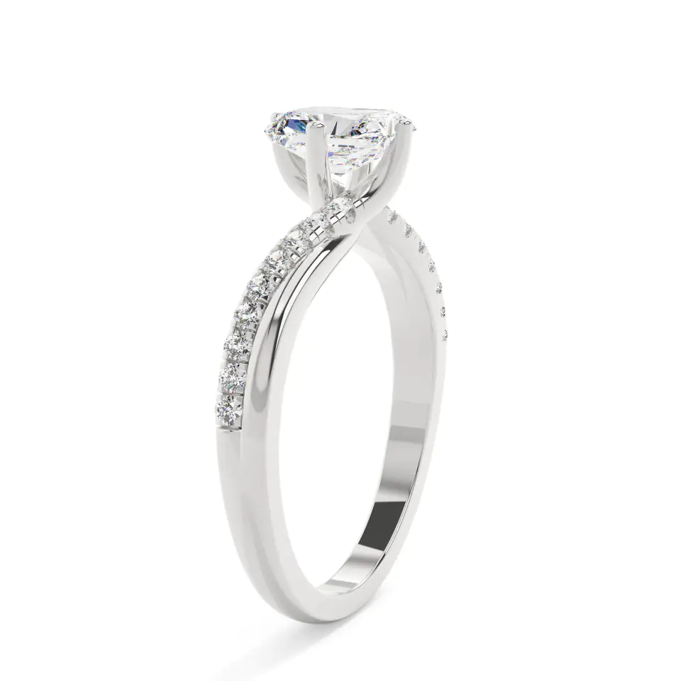 18k White Gold Radiant Infinity Solitaire Engagement Ring