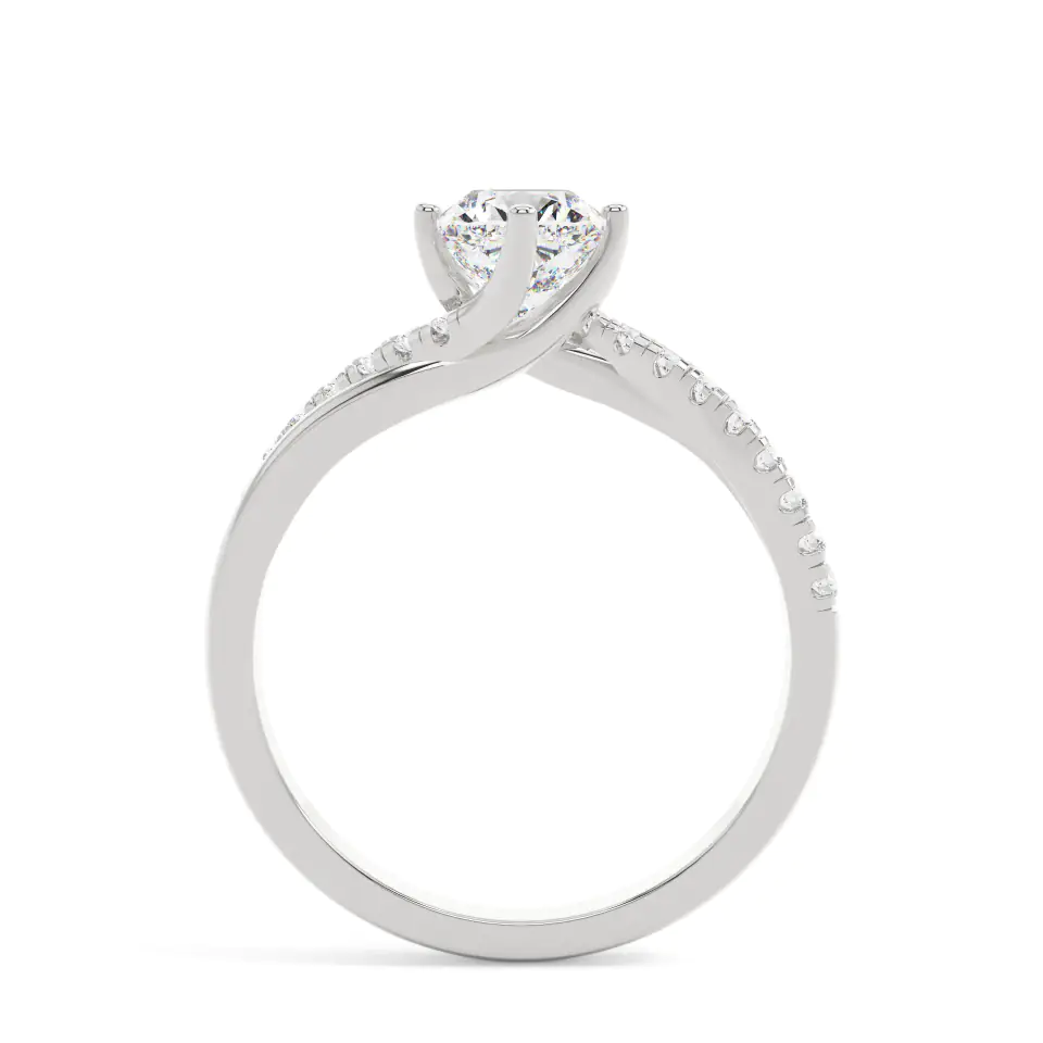 18k White Gold Cushion Infinity Solitaire Engagement Ring
