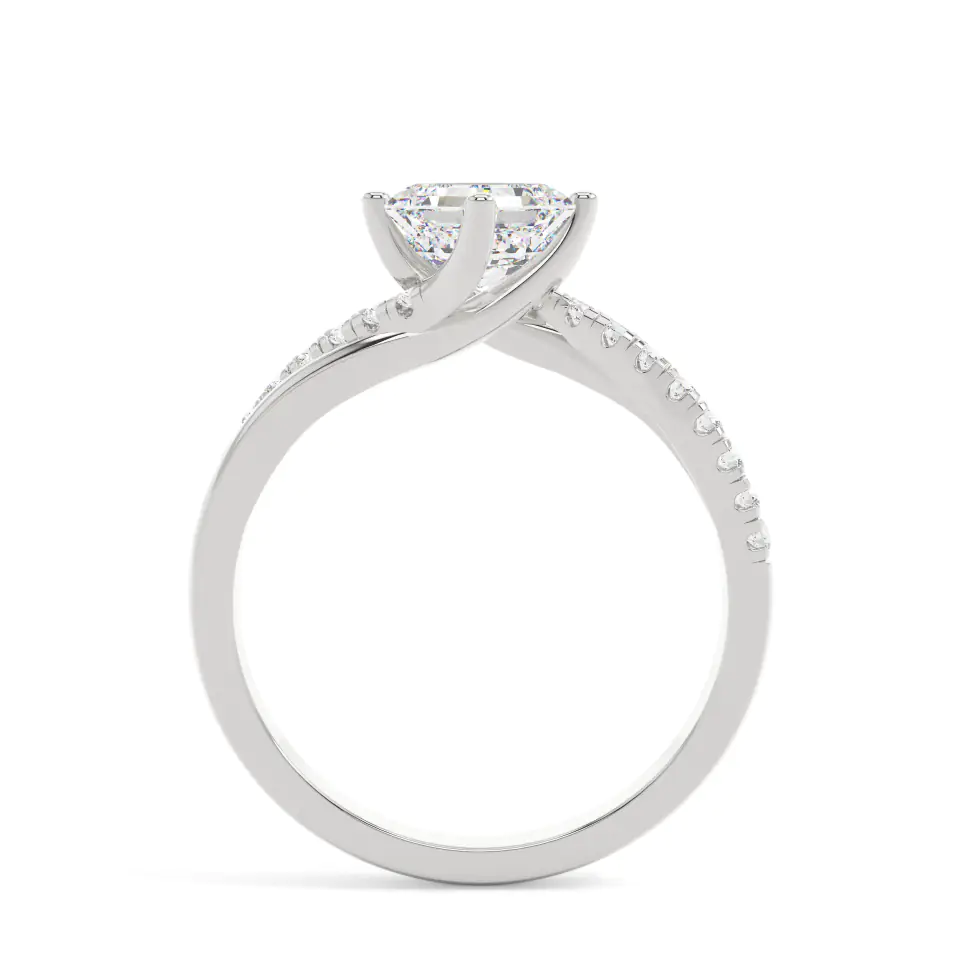 18k White Gold Ascher Infinity Solitaire Engagement Ring