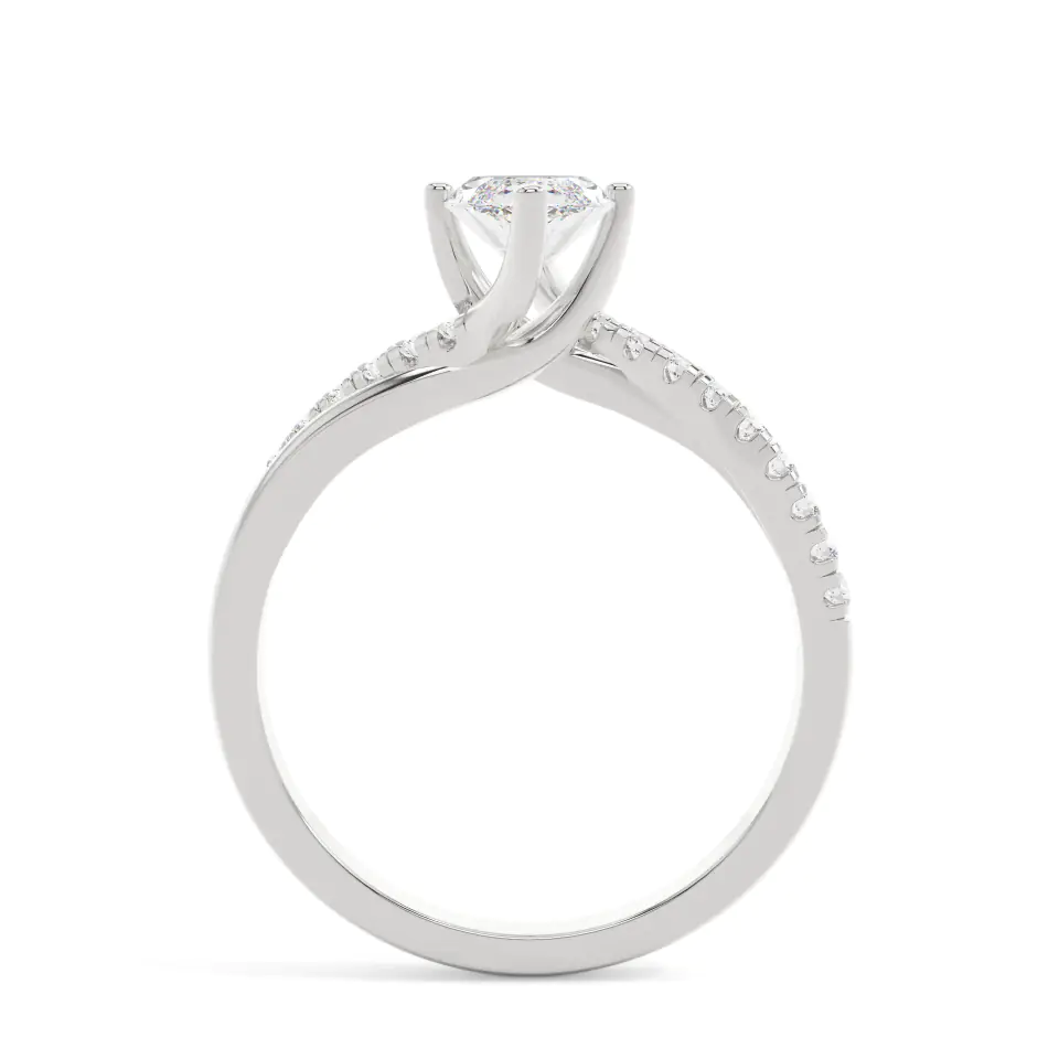 18k White Gold Marquise Infinity Solitaire Engagement Ring