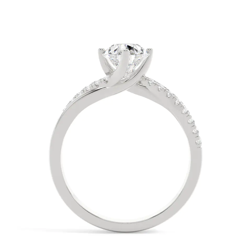 18k White Gold Pear Infinity Solitaire Engagement Ring