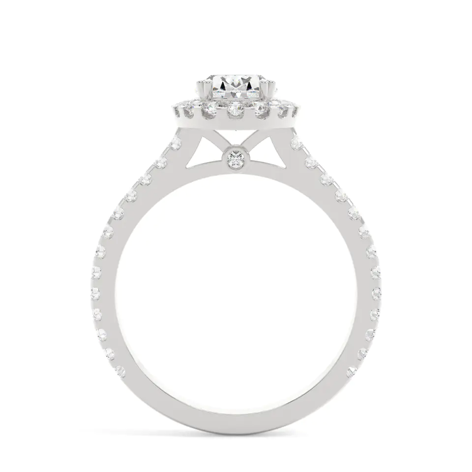 18k White Gold Oval Grand Halo Engagement Ring