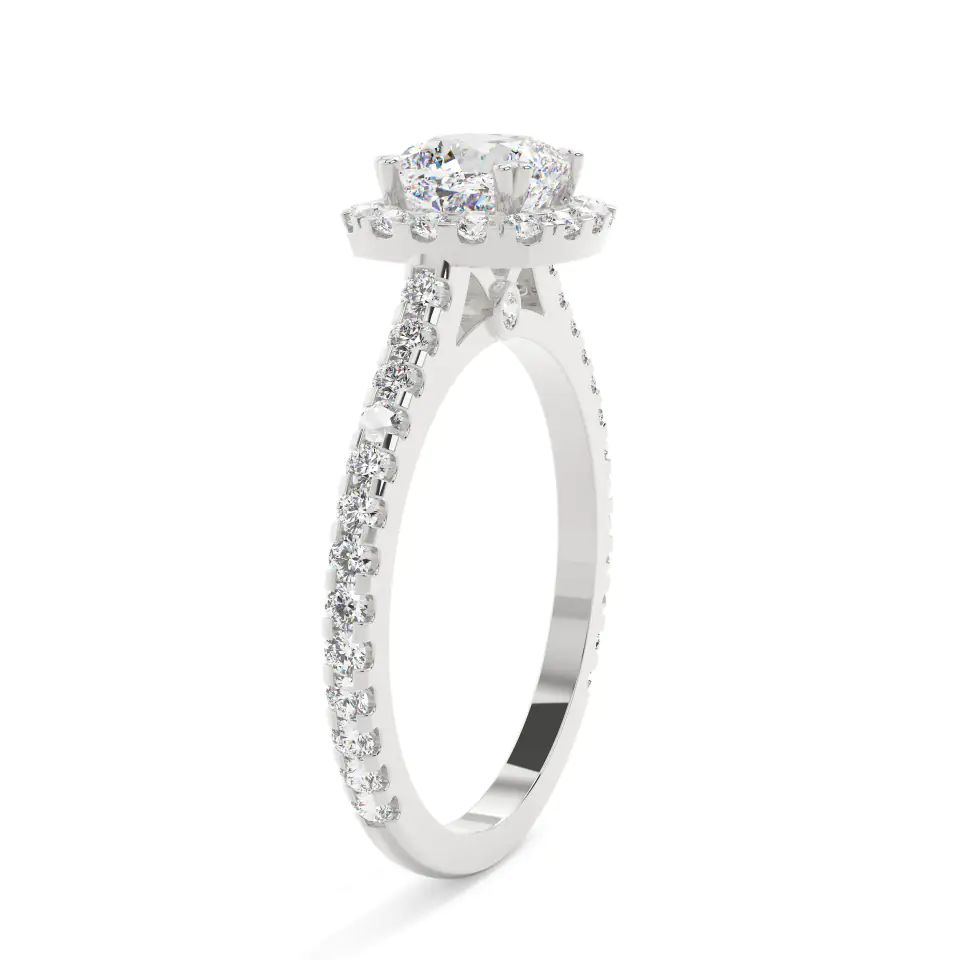 18k White Gold Cushion Grand Halo Engagement Ring