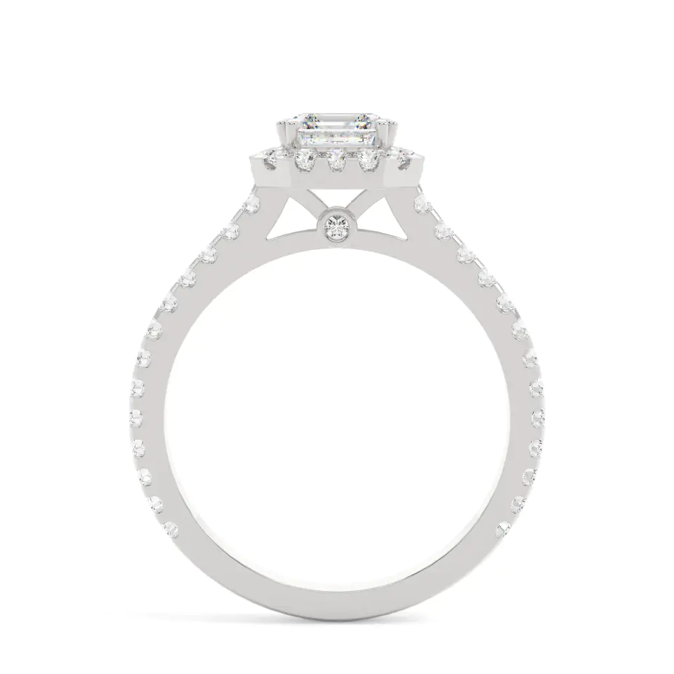 18k White Gold Asscher Grand Halo Engagement Ring