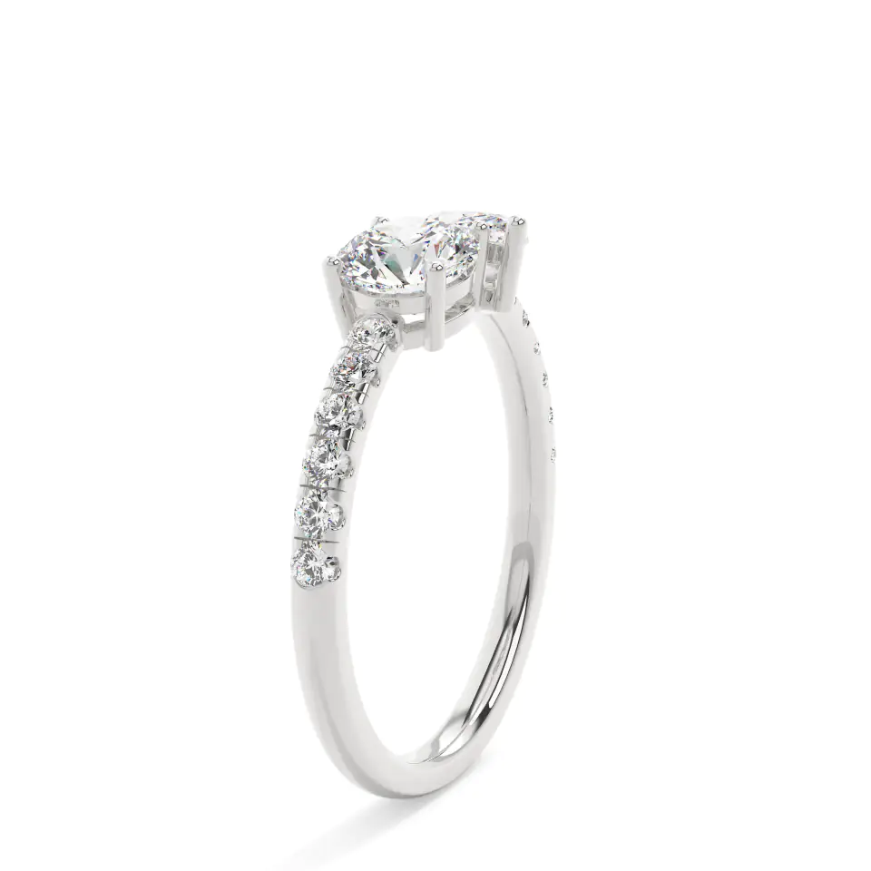 18k White Gold Grand Two Stone Engagement Ring