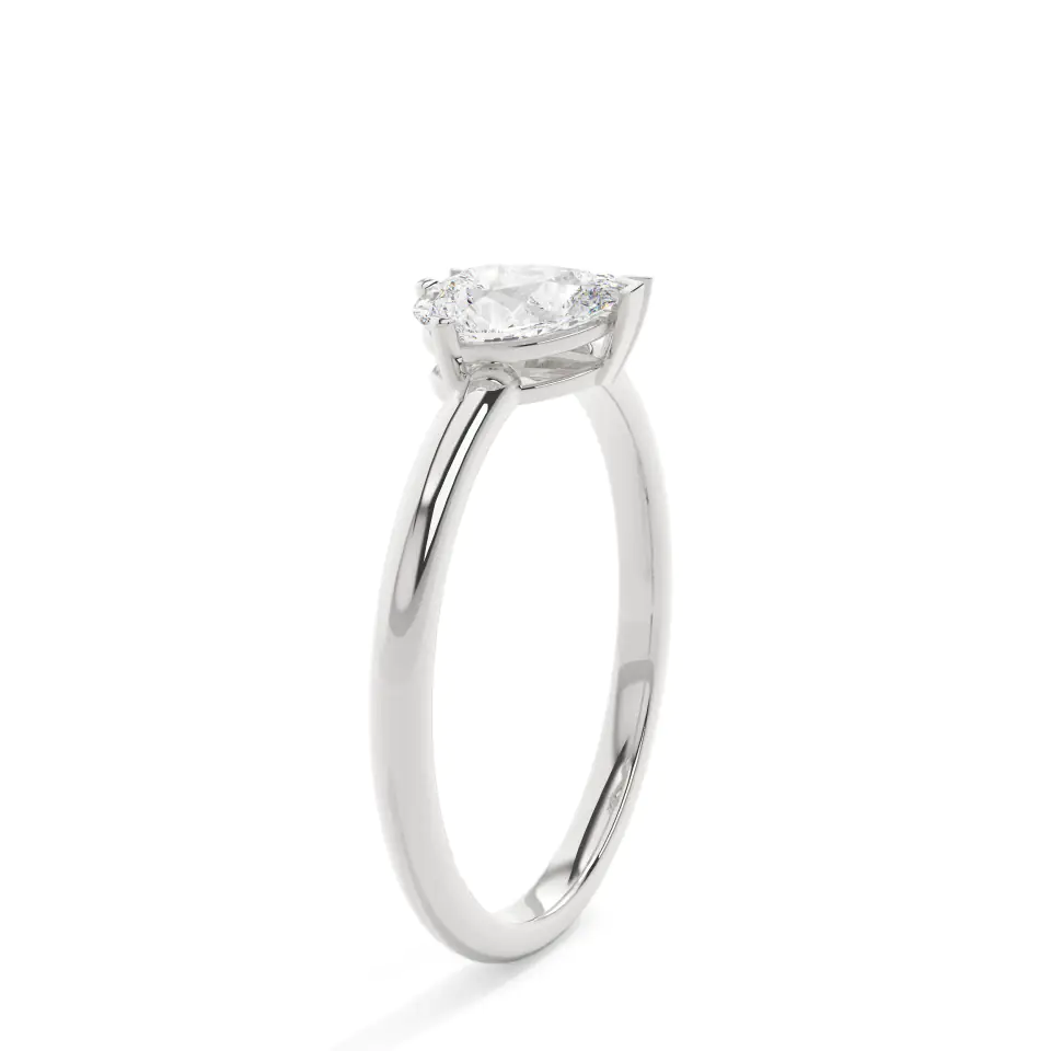 18k White Gold Classic Two Stone Engagement Ring
