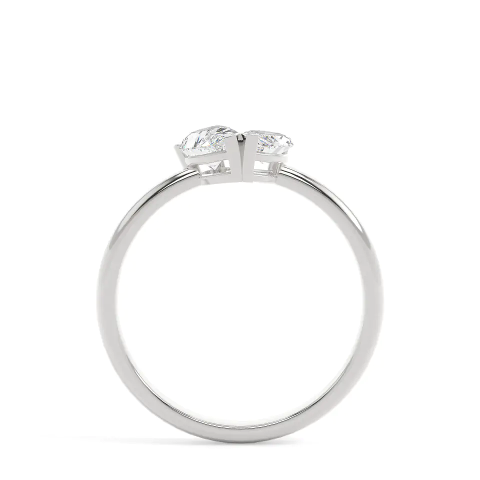 18k White Gold Classic Two Stone Engagement Ring