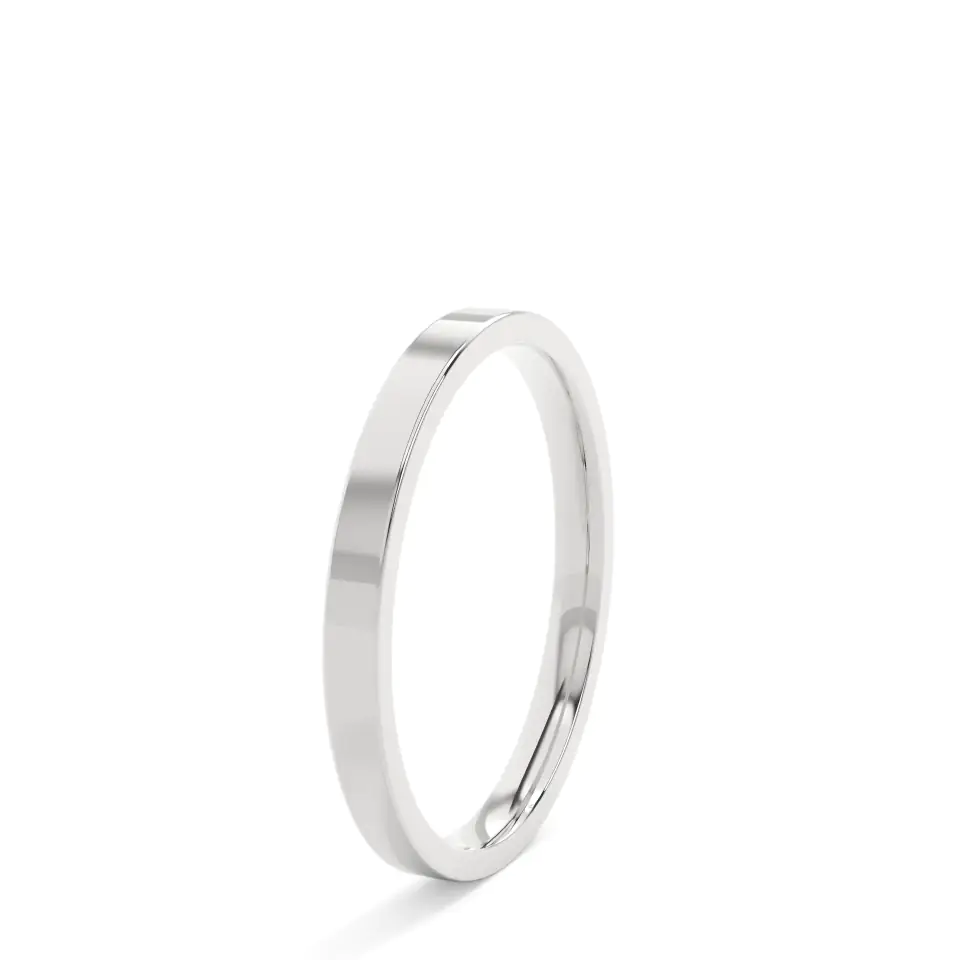 18k White Gold Classic Plain Wedding Ring