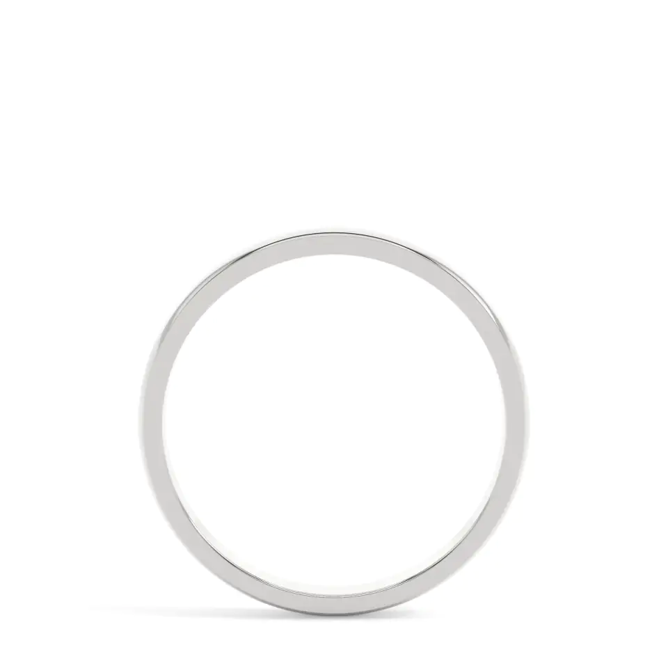 18k White Gold Curved Plain Wedding Ring