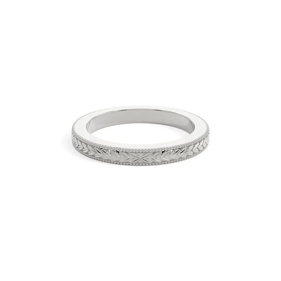 18k White Gold Vintage Wedding Ring