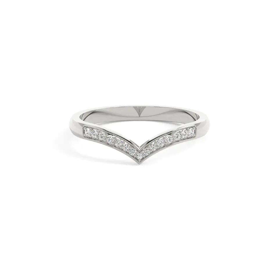 18k White Gold Round Shaped Plain Wedding Ring