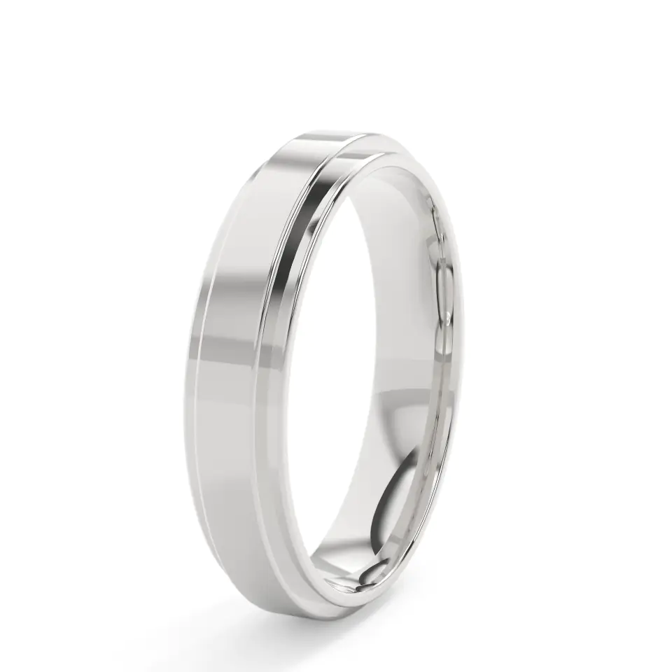 18k White Gold Contemporary Wedding Ring