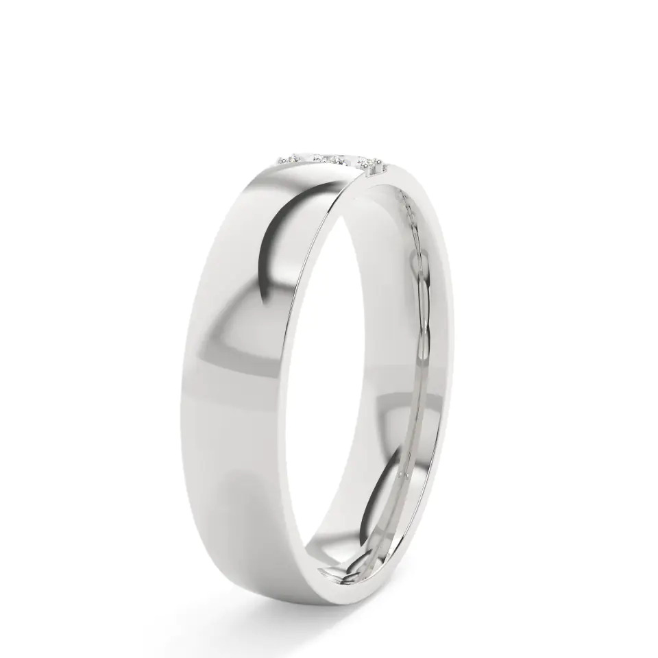 18k White Gold Double Diamond Wedding Ring