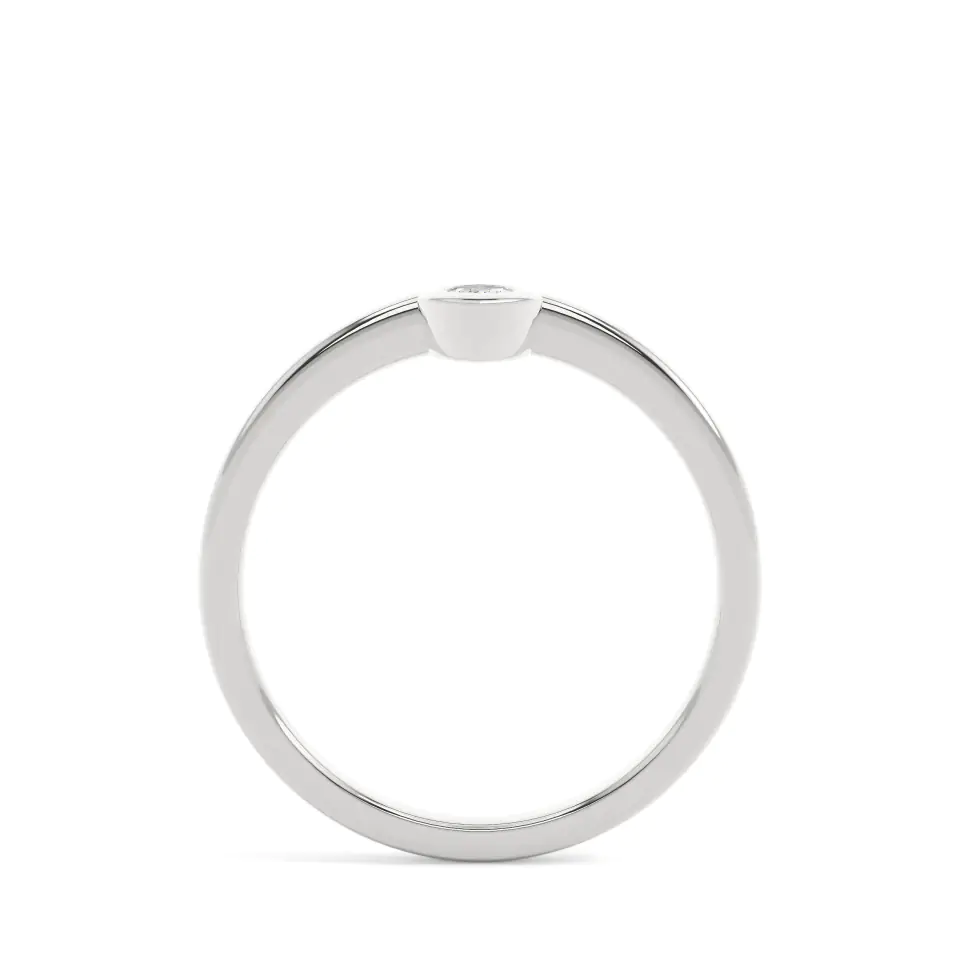 9k White Gold Marquise Geometric Bezel Everyday Ring