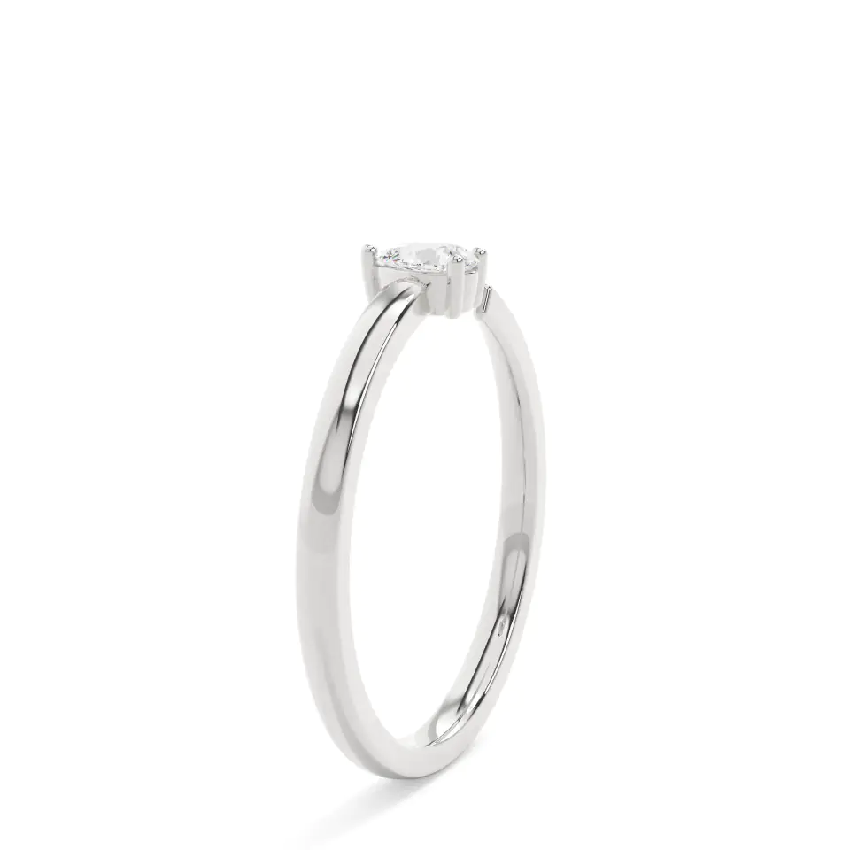 9k White Gold Pear Open Solitaire Everyday Ring